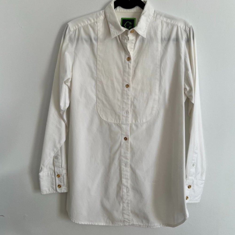 C. Wonder long sleeve oversized tuxedo shirt with front bib detail
